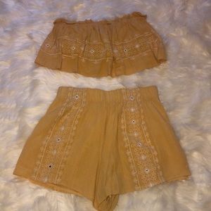 Two piece bandeau and short set